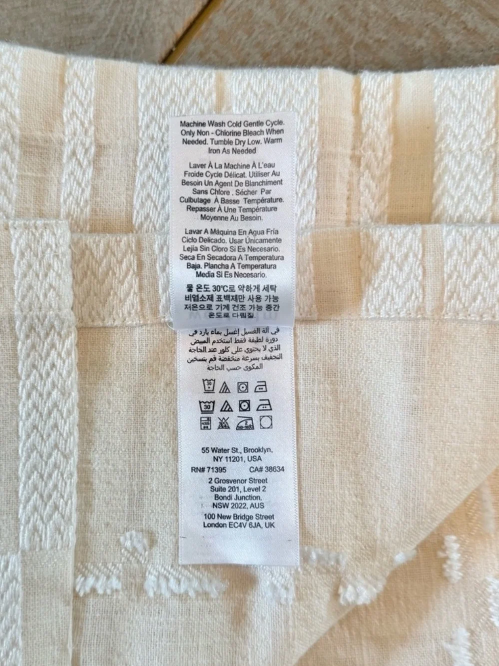 Set of 2 West Elm Mixed Stripes Jacquard Curtain Panels 48x96 Cream Ivory